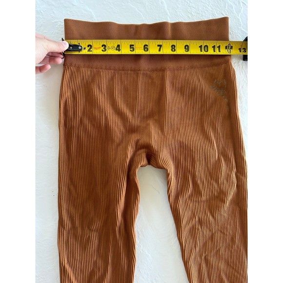 Bloom Burnt Orange Ribbed High Waisted Leggings - Picture 7 of 8